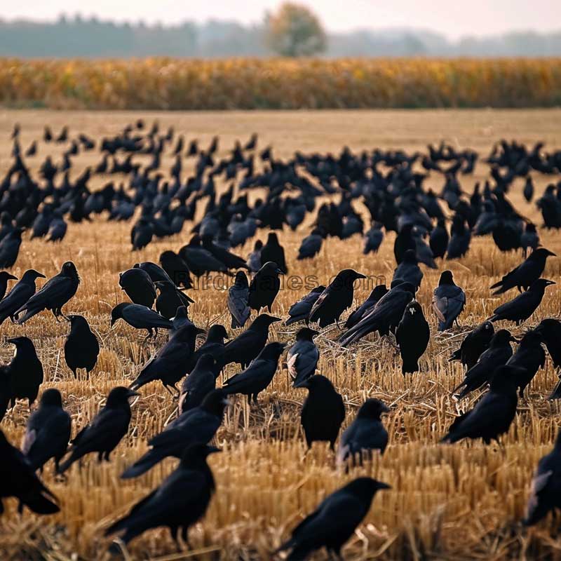 Was symbolisiert ein Schwarm schwarzer Vögel?